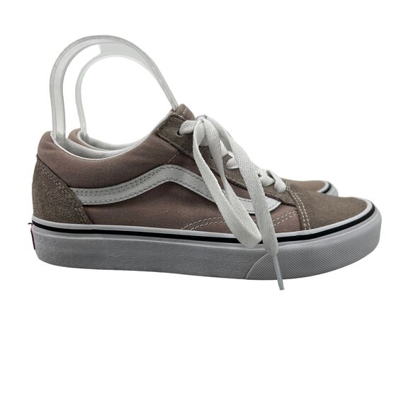 Vans Old Skool Shoes Womens 5.5 Taupe Suede and Canvas Lace Up Skate Sneaker - Picture 1 of 11